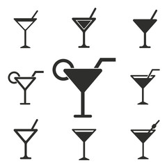 Cocktail icon set.