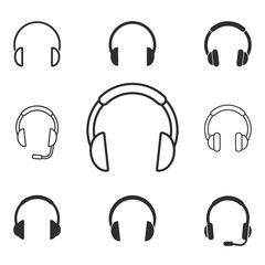 Headphone icon set.