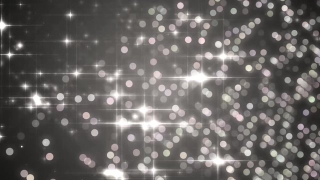  Beautiful silver background with flying particles. Seamless loop.