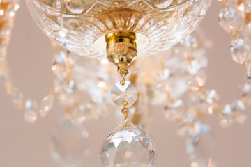 Crystal glass glittering chandelier