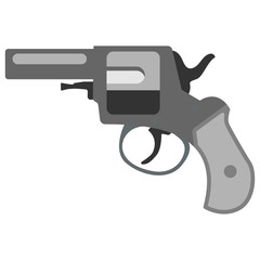 Pistol handgun security and military weapon. Metal revolver gun. Criminal and police firearm vector illustration.