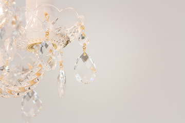 Crystal glass glittering chandelier