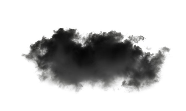black cloud on white