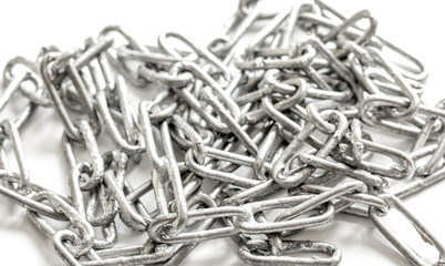 concept data protection metal chain on white background
