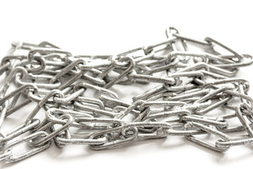 concept data protection metal chain on white background