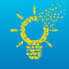 Abstract creative concept vector icon of bulb for Web and Mobile Applications isolated on background. Art illustration template design, Business infographic and social media, origami icons