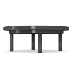 Black Round Table. 3D render isolated on white. Platform or Stand Illustration. Template for Object Presentation.