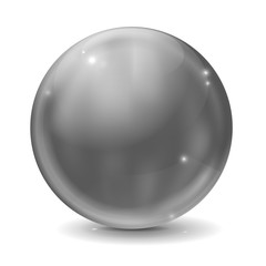 Graphite gray glass ball. Shiny sphere