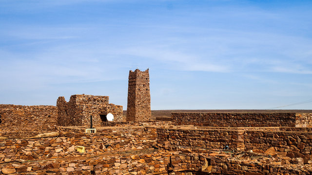 Ruins of Ouadane fortress in Sahara, Mauritania