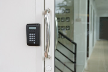Door access control keypad with keycard reader - 129526911