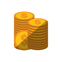 coins stack money golden color shadow vector illustration eps 10