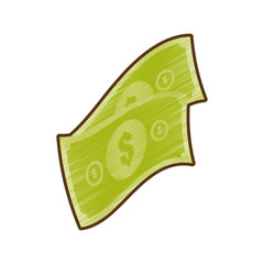 drawing money bills cash dollar vector illustration eps 10
