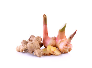 fresh ginger isolated on white background