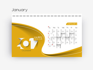 Fototapeta premium Happy new year 2017 Calendar