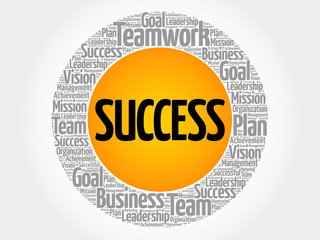 Success word cloud collage, business concept background