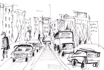 Instant sketch, skyline