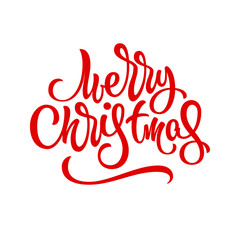 Merry Christmas, XMAS brushpen lettering, handwritten calligraphy for logo, design concepts, banners, badges, labels, postcards, invitations, prints, posters, web. Vector illustration.
