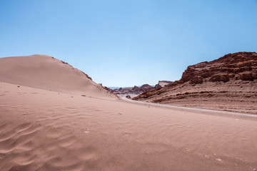Dunes of Moon Valley in Atacama Desert, Chile