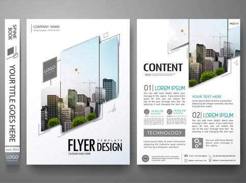 Portfolio design template vector.Minimal brochure report business flyers magazine poster.Abstract black and white square cover book presentation.City concept on A4 size layout.