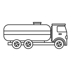Fuel tanker truck icon. Outline illustration of fuel tanker truck vector icon for webicon. Outline illustration of vector icon for web