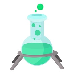Test flask icon. Cartoon illustration of test flask vector icon for web