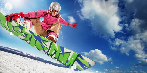 Wall murals Winter sports Extreme winter on snowboard