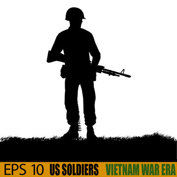 US Soldier From Vietnam War Era. Original Silhouette
