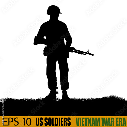 Download "US soldier from Vietnam War era. Original silhouette ...