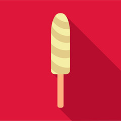 Ice cream spiral popsicle icon. Flat illustration of ice cream spiral popsicle vector icon for web isolated on baby blue background