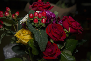 Fototapeta premium Beautiful gift bouquet for a birthday.