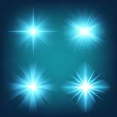 Creative concept Vector set of glow light effect stars bursts with sparkles isolated on black background. For illustration template art design, banner for Christmas celebrate, magic flash energy ray
