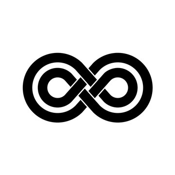 Black infinity crossed lines logo