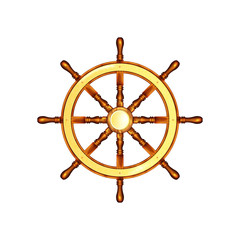 Steering wheel Marine. Steering wheel. Vector illustration