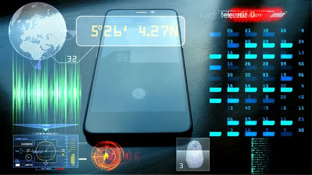 Technologies applied in smartphone . Graphic image of technologies used in smartphones