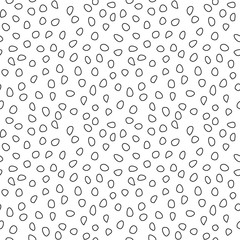 Seamless background with random elements. Tileable ornament. Dotted abstract background. Black and white pattern