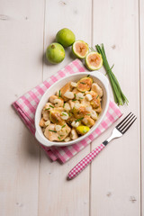 chicken stew with figs celery and chive
