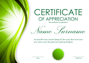 Certificate of appreciation template