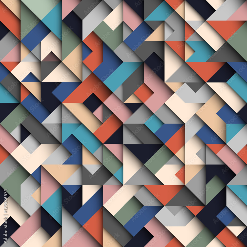 Sticker abstract geometric material style seamless pattern