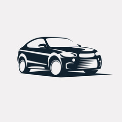 Naklejka premium Szablon logo samochodu symbol, stylizowane sylwetka wektor