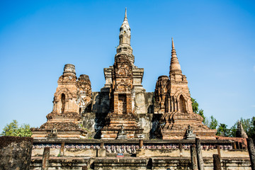 Fototapeta na wymiar ancient remains of world heritage sukhothai historical park Thai