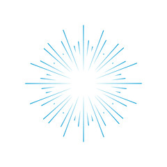 Rays radiating from a center. Linear drawing of rays of the sun. Design elements for your projects. Sunburst frame illustration.