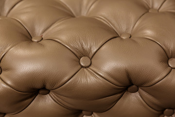 Brown capitone checkered soft fabric textile coach leather decor