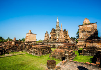 ancient remains of world heritage sukhothai historical park Thai