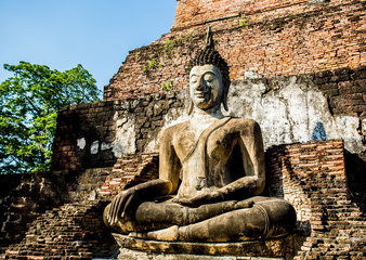 ancient remains of world heritage sukhothai historical park Thai