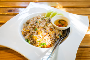 Fried rice crab tasty colorful appetizing