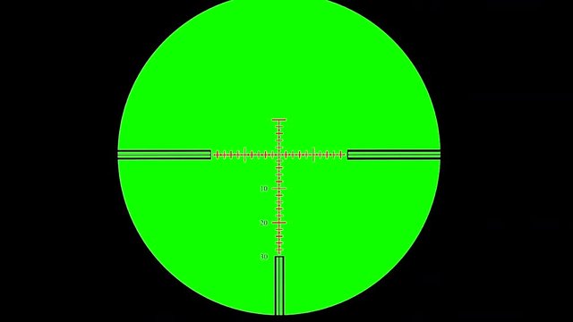 Sniper scope or optical sight on green screen. Sniper scope or optical sight for editing