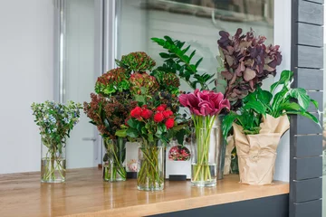 Cercles muraux Fleuriste Flower shop interior, small business of floral design studio