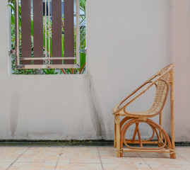 Wooden chair at outdoor