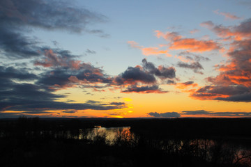 Sunset over the river Dnieper