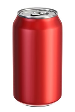 Red aluminium drink can 3D illustration